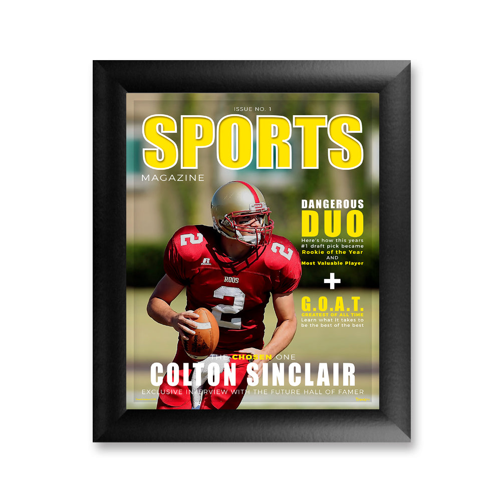 Sports Collection (Athlete Magazine Cover - Personalized) Framed TrendyPrint Wall Art