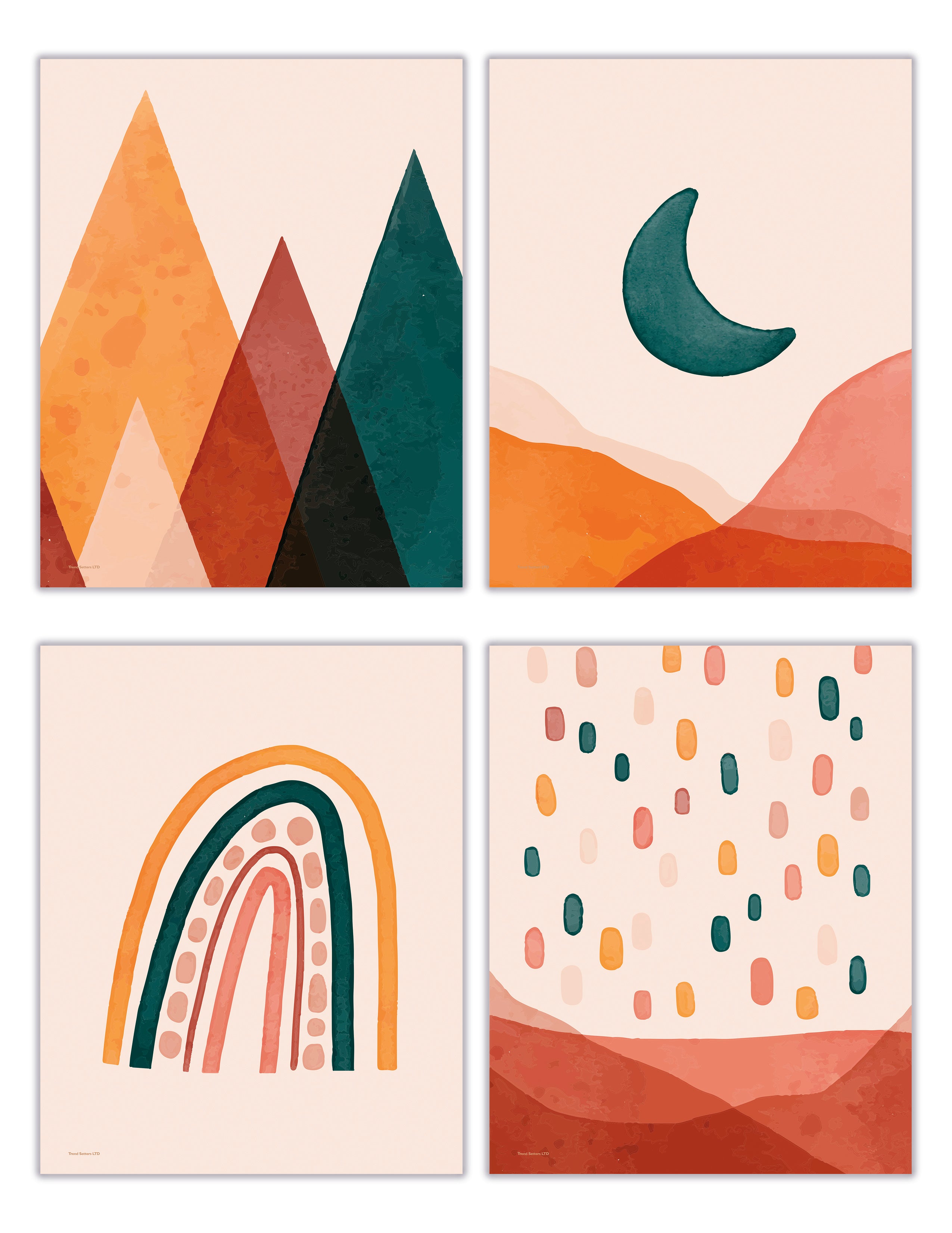 Trend Setters Original (Boho Nature) TrendyPrint™ Wall Art Set of Four