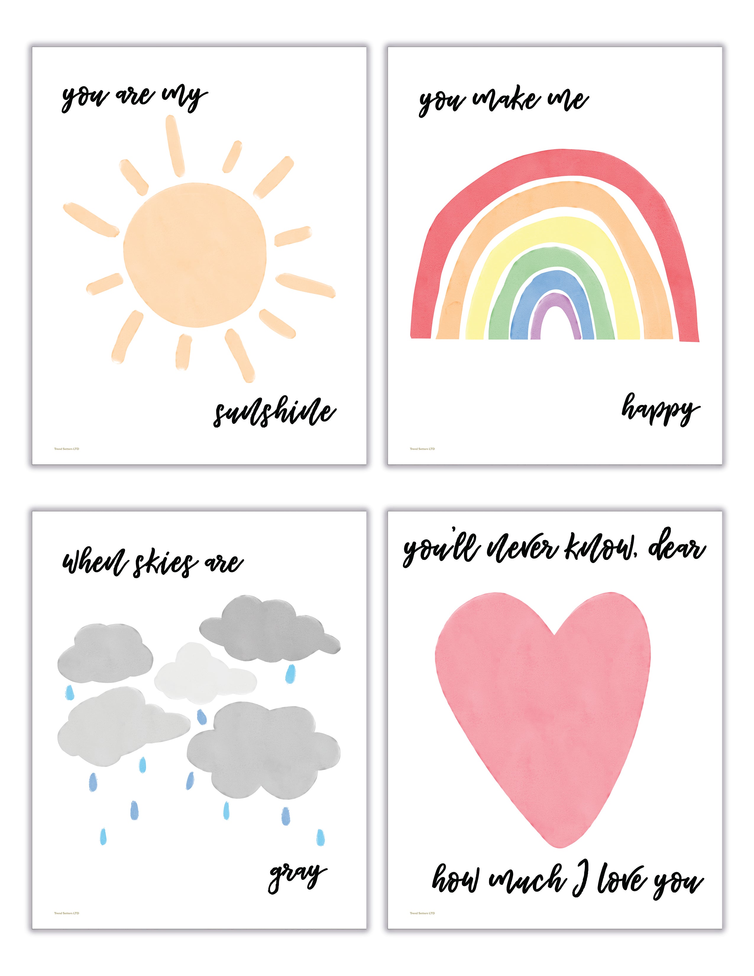 Kids Collection (You Are My Sunshine) TrendyPrint™ Wall Art Set of Four