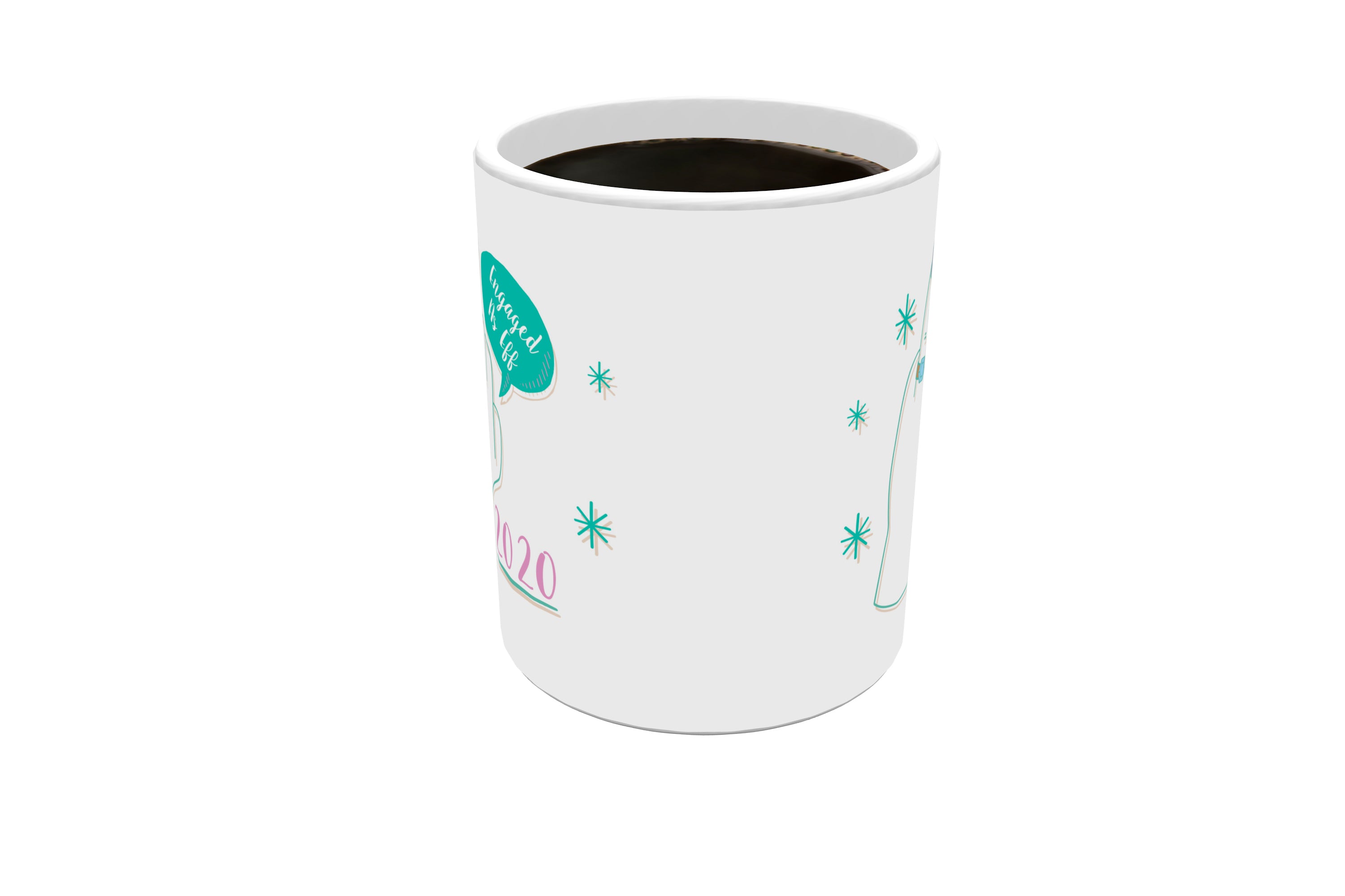 Engagement Collection (Engaged As Eff – Personalize with Year) 11 oz White Ceramic Mug