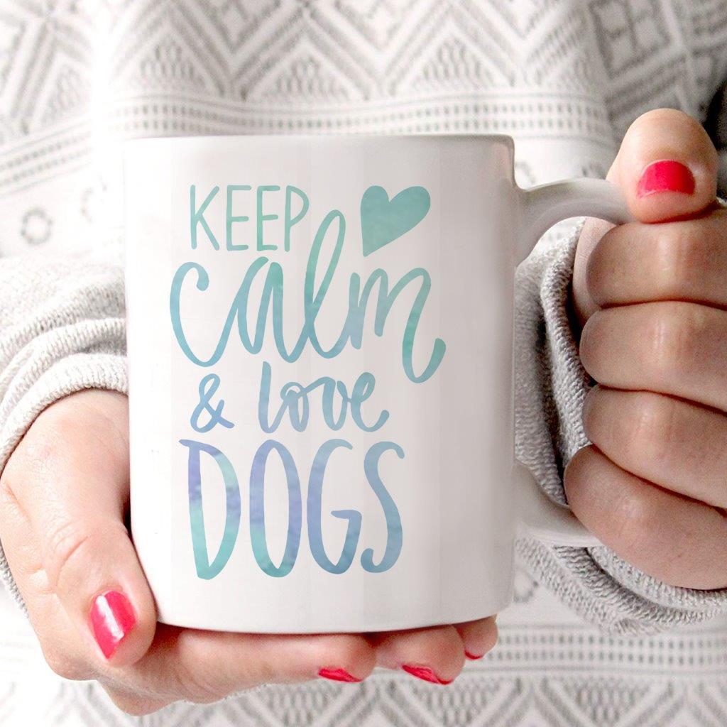 Pet Collection (Custom Woman and Dog Cartoon Design) 11 oz White Ceramic Mug