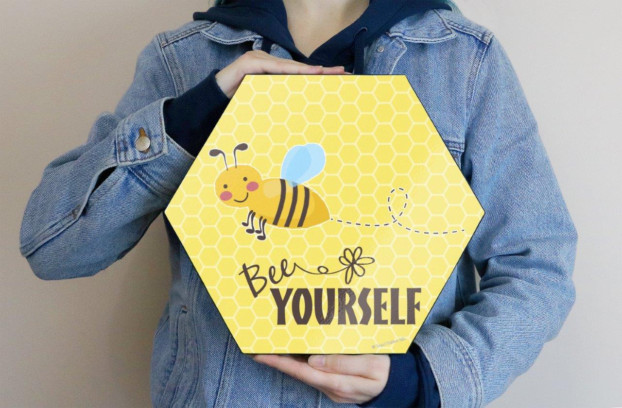 Trend Setters Original (Bee Quote) 11.5" X 10" KNEXAGON Wood Print