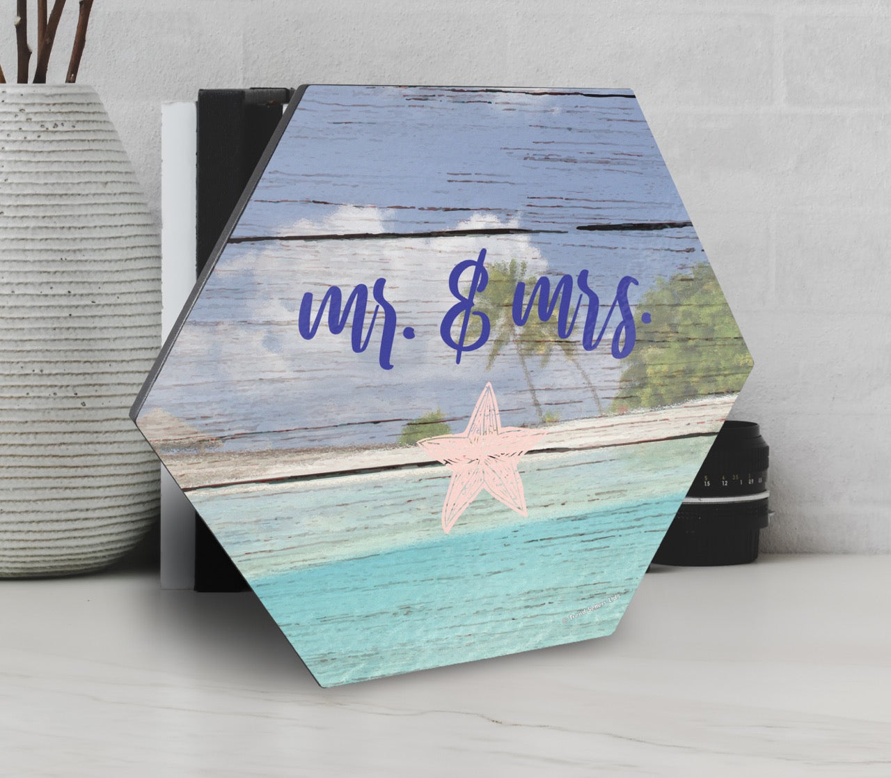 Vacation Collection (Mr. and Mrs. - Starfish) 11.5" X 10" KNEXAGON Wood Print