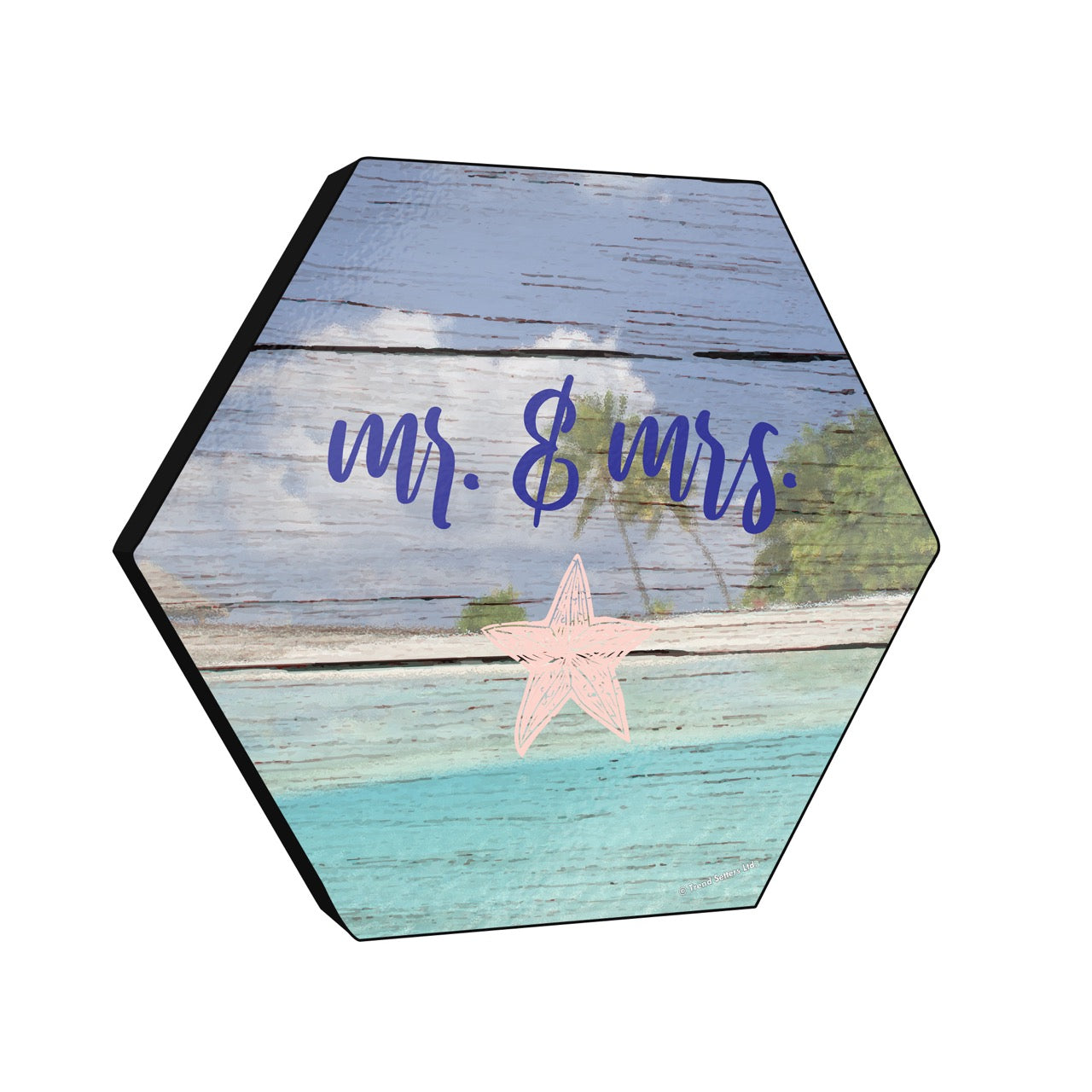 Vacation Collection (Mr. and Mrs. - Starfish) 11.5" X 10" KNEXAGON Wood Print