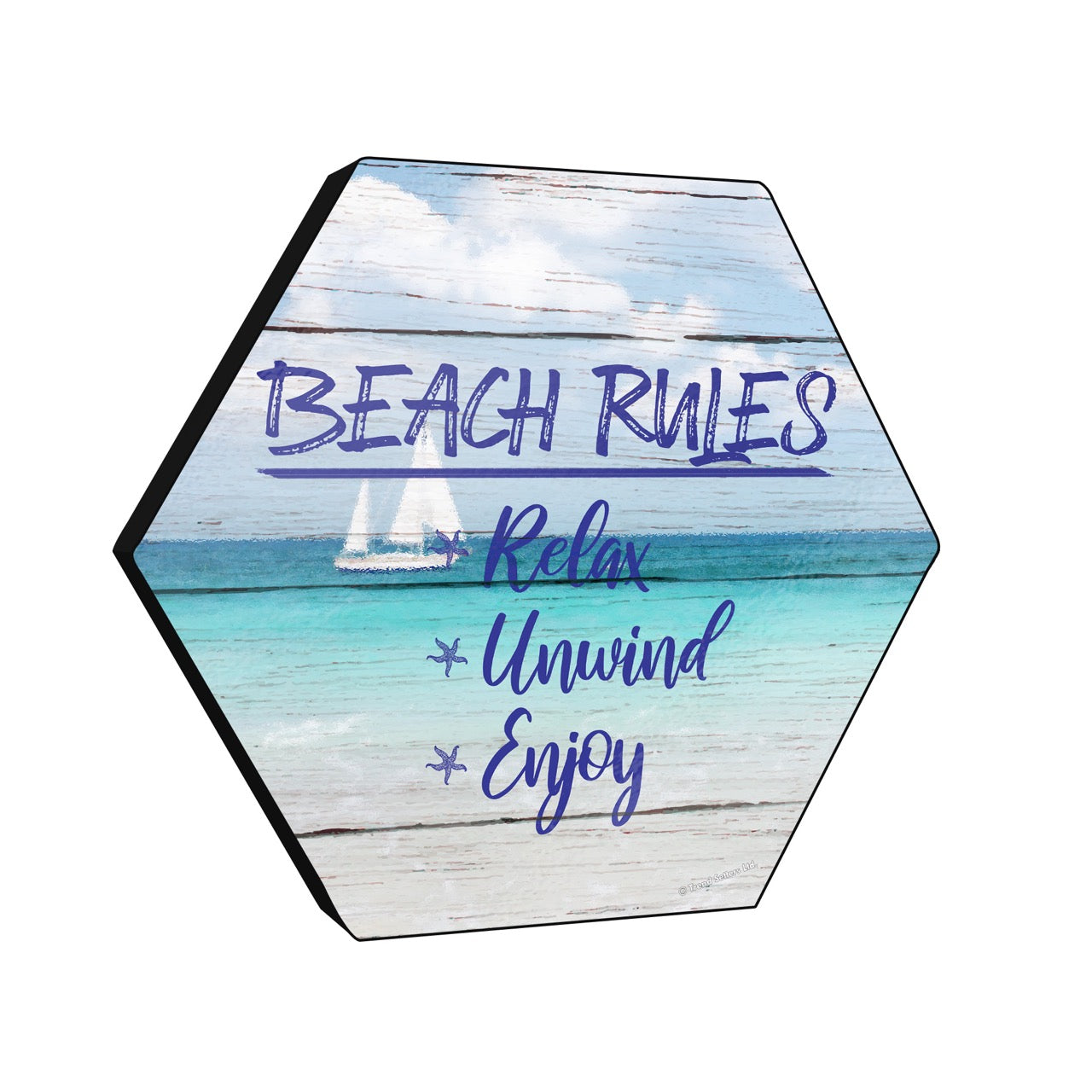 Vacation Collection (Beach Rules) 11.5" X 10" KNEXAGON Wood Print