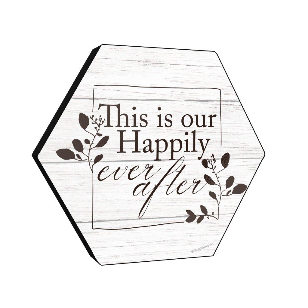 Family Collection (Happily Ever After White Wood) 11.5" X 10" KNEXAGON Wood Print