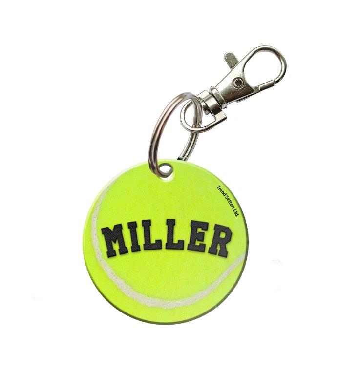 Sports Collection (Tennis Ball - Personalized) Circle Shaped Acrylic Keychain