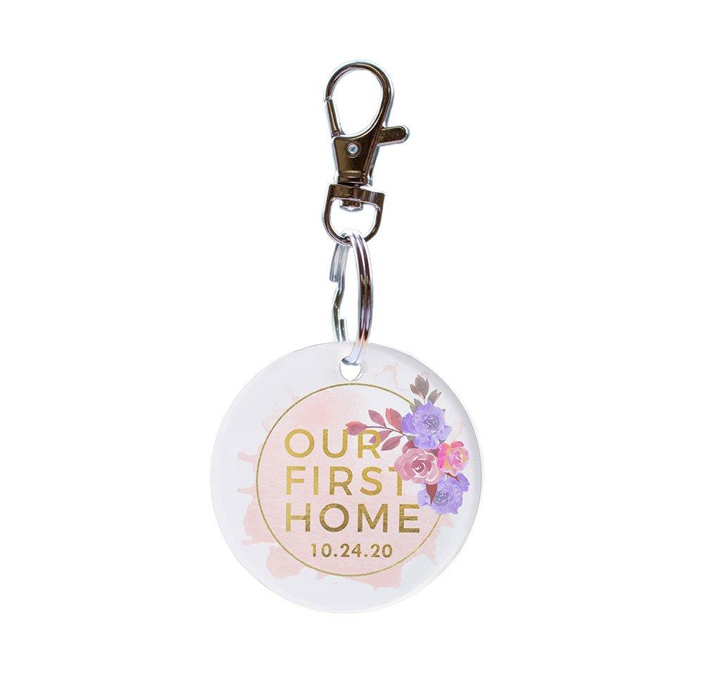 Housewarming Collection (Our First Home – Personalized) Circle Shaped Acrylic Keychain