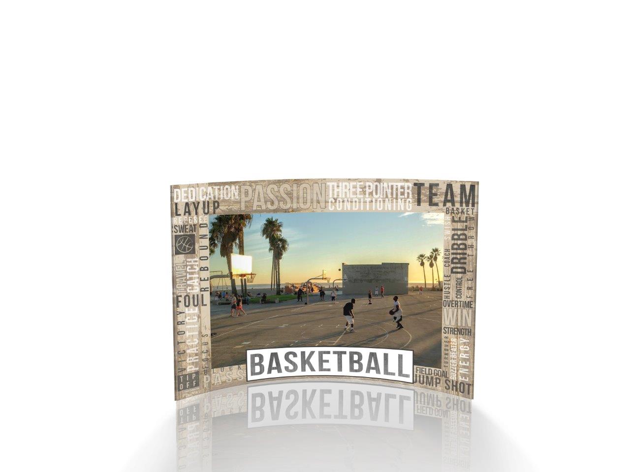 Sports Collection (Basketball Words - Personalized)  7" x 5" Curved Acrylic Print