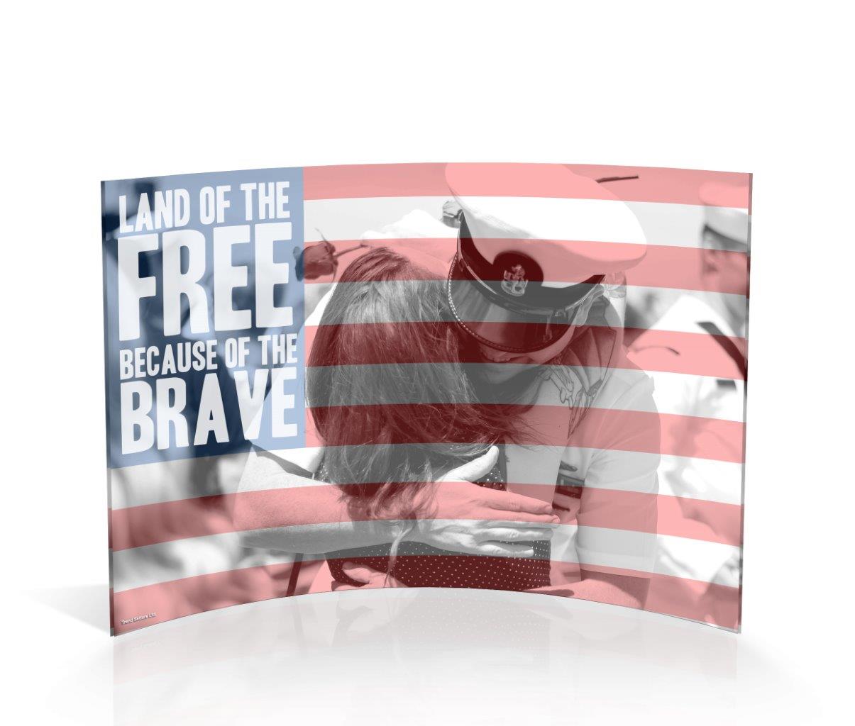 Patriotic Collection (Land of the Free Flag - Personalized)  7" x 5" Curved Acrylic Print