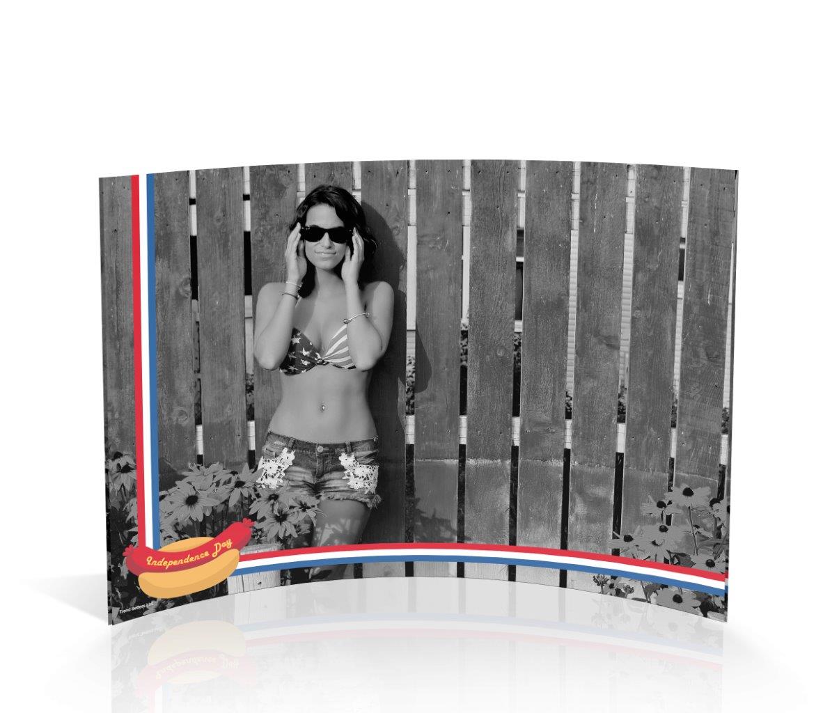 Patriotic Collection (Independence Day Hot Dog - Personalized)  7" x 5" Curved Acrylic Print