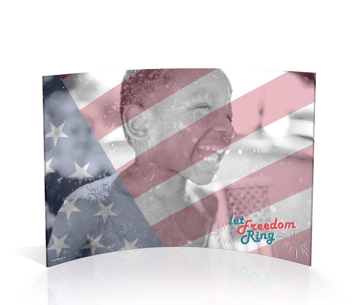 Patriotic Collection (Flag Overlay - Personalized)  7" x 5" Curved Acrylic Print