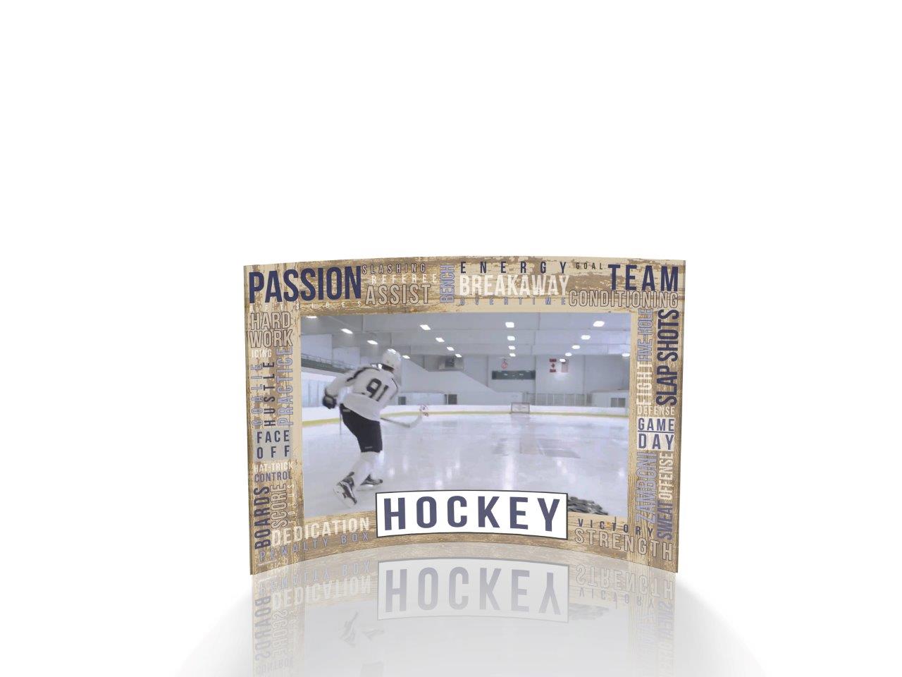 Sports Collection (Hockey Words - Personalized)  10" x 7" Curved Acrylic Print