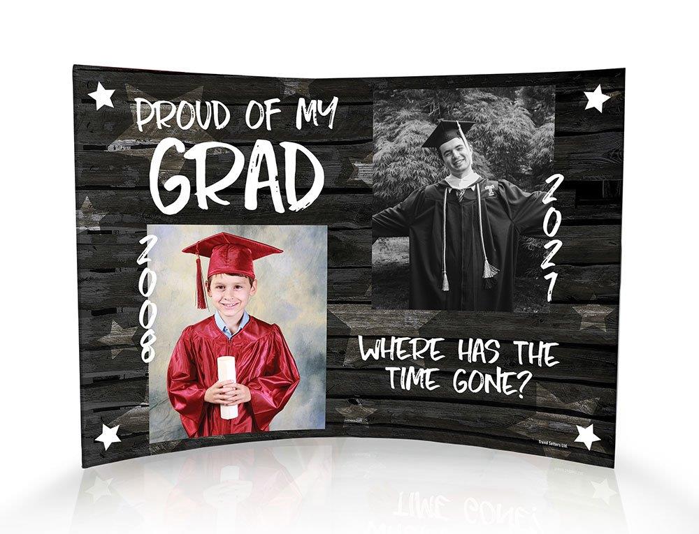 Graduation Collection (Graduation Then and Now - Personalized)  10" x 7" Curved Acrylic Print