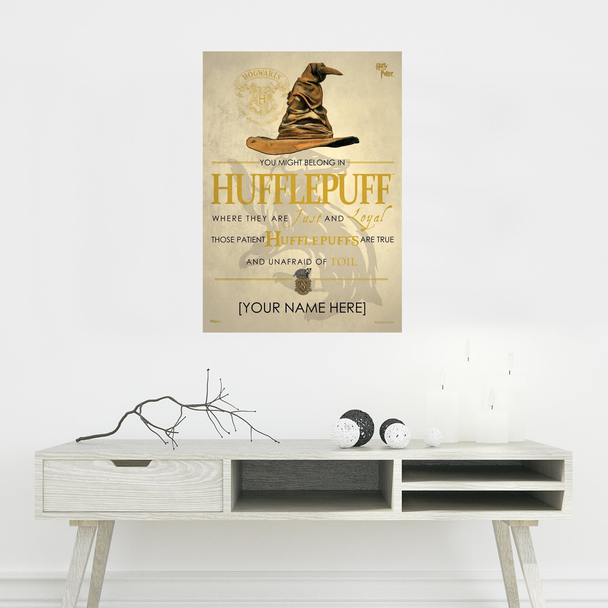 Harry Potter (Hufflepuff Sorting Hat Poem - Personalize with Name) MightyPrint Wall Art