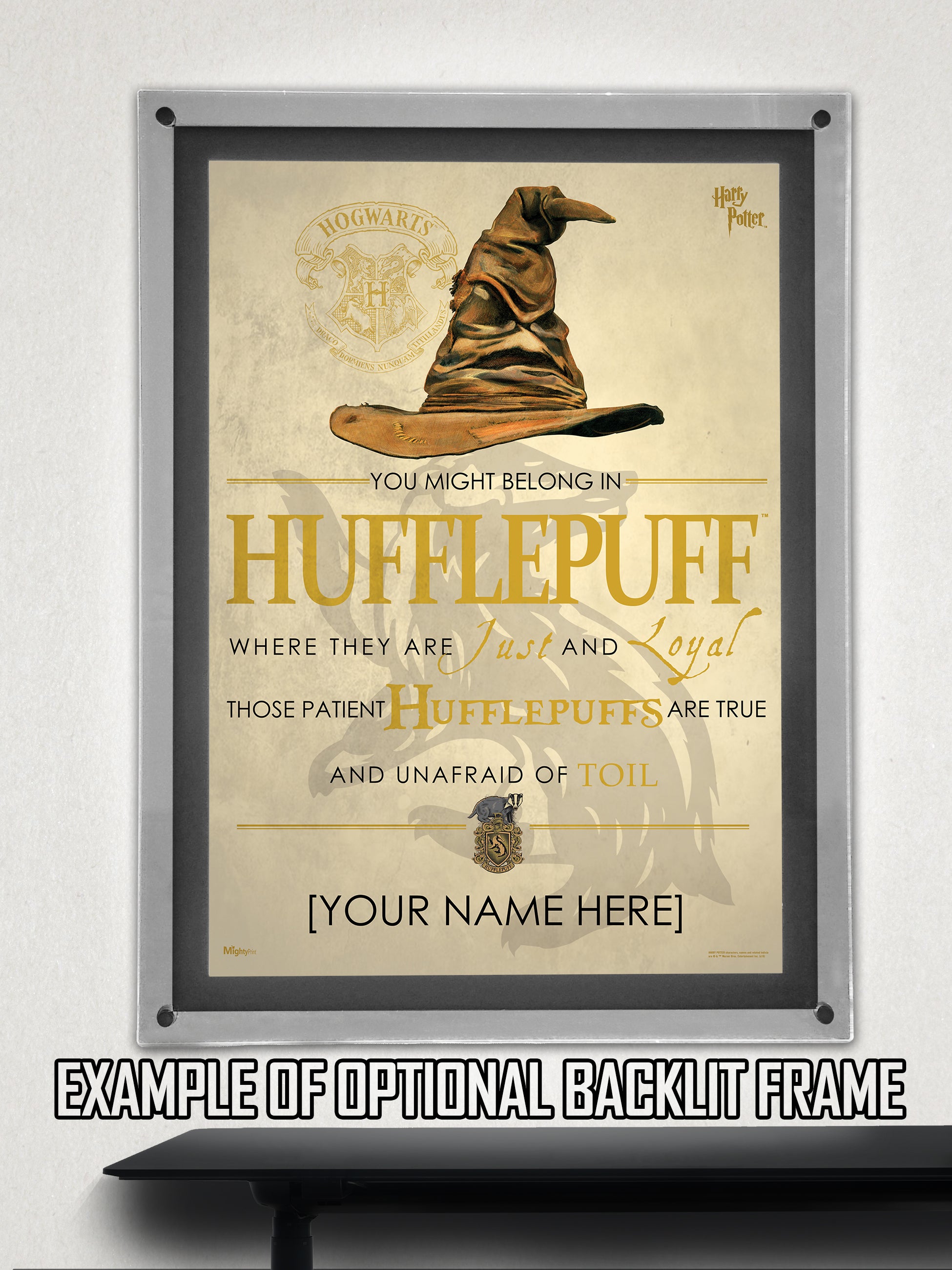 Harry Potter (Hufflepuff Sorting Hat Poem - Personalize with Name) MightyPrint Wall Art