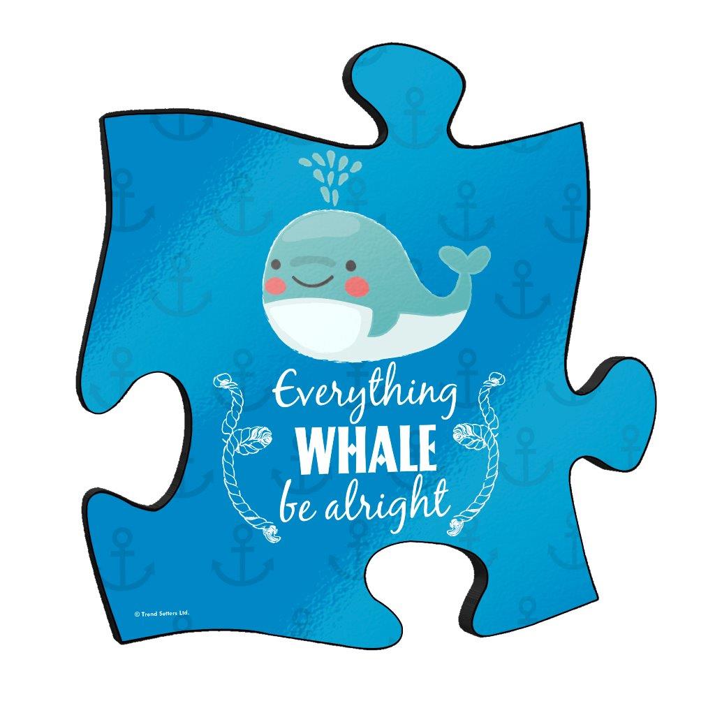 Kid Collection (Whale Quote) 12" x 12" Puzzle Piece KNEXAGON™ Wood Print