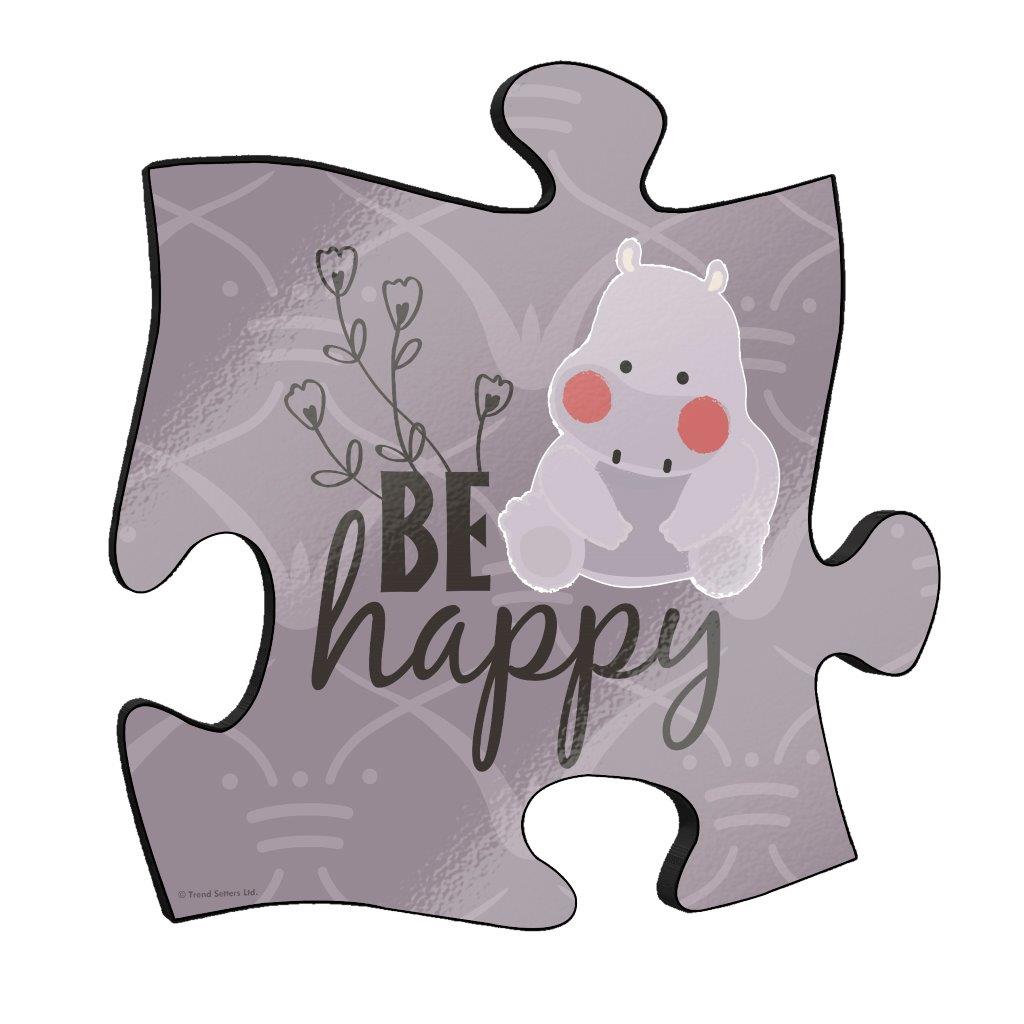 Kid Collection (Hippo Quote) 12" x 12" Puzzle Piece KNEXAGON™ Wood Print