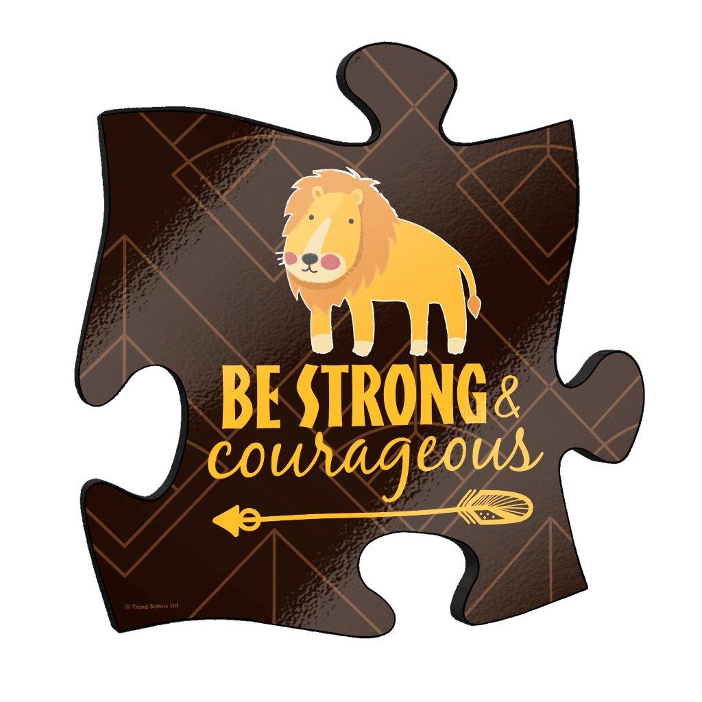 Kid Collection (Lion Quote) 12" x 12" Puzzle Piece KNEXAGON™ Wood Print