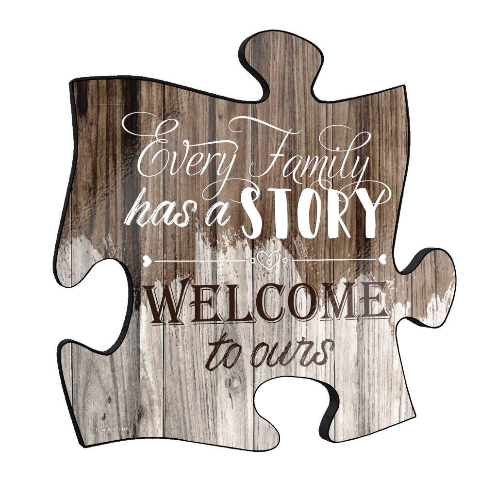 Family Collection (Every Family Has A Story) 12" x 12" Puzzle Piece KNEXAGON™ Wood Print