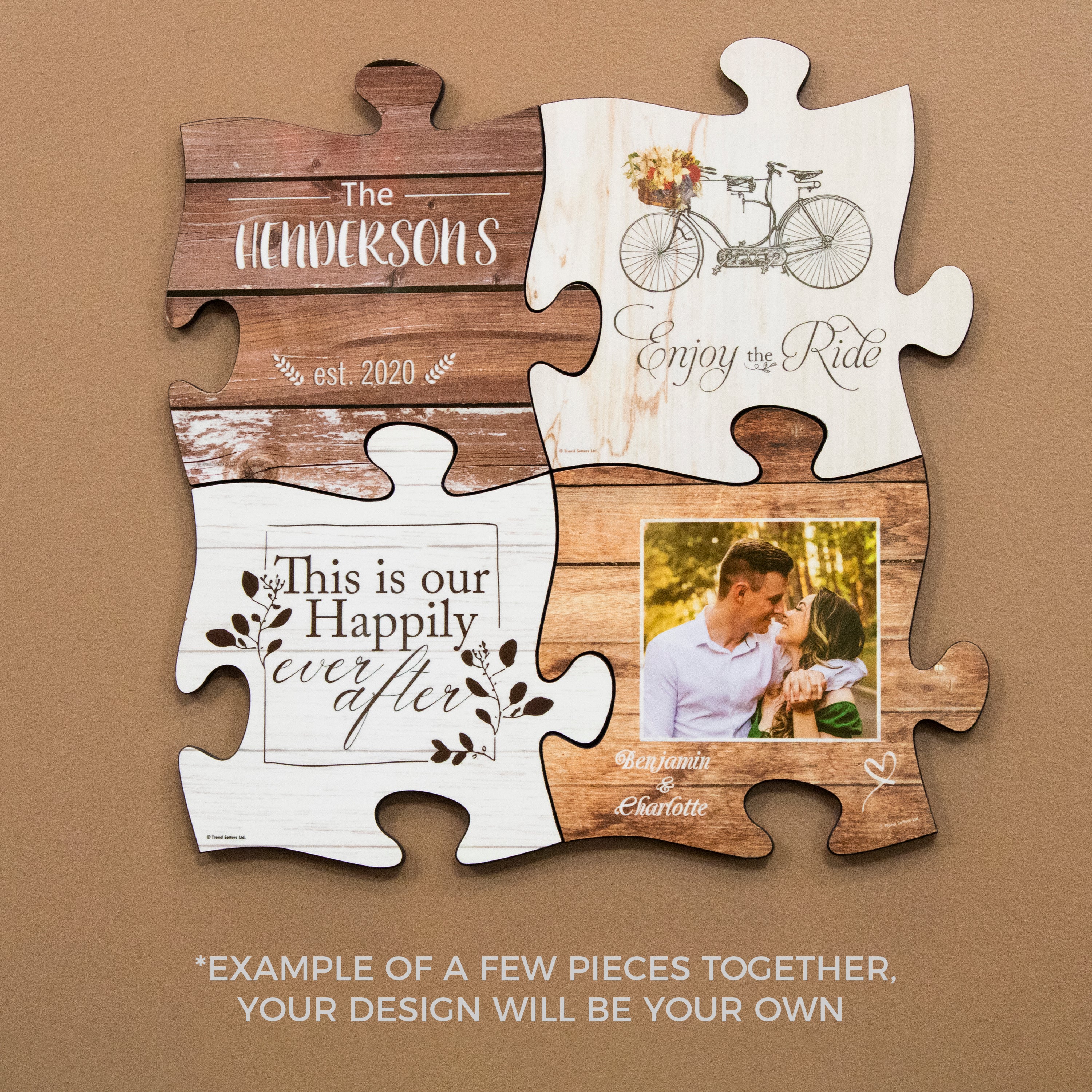 Family Collection (Home Sweet Home Wood) 12" x 12" Puzzle Piece KNEXAGON™ Wood Print