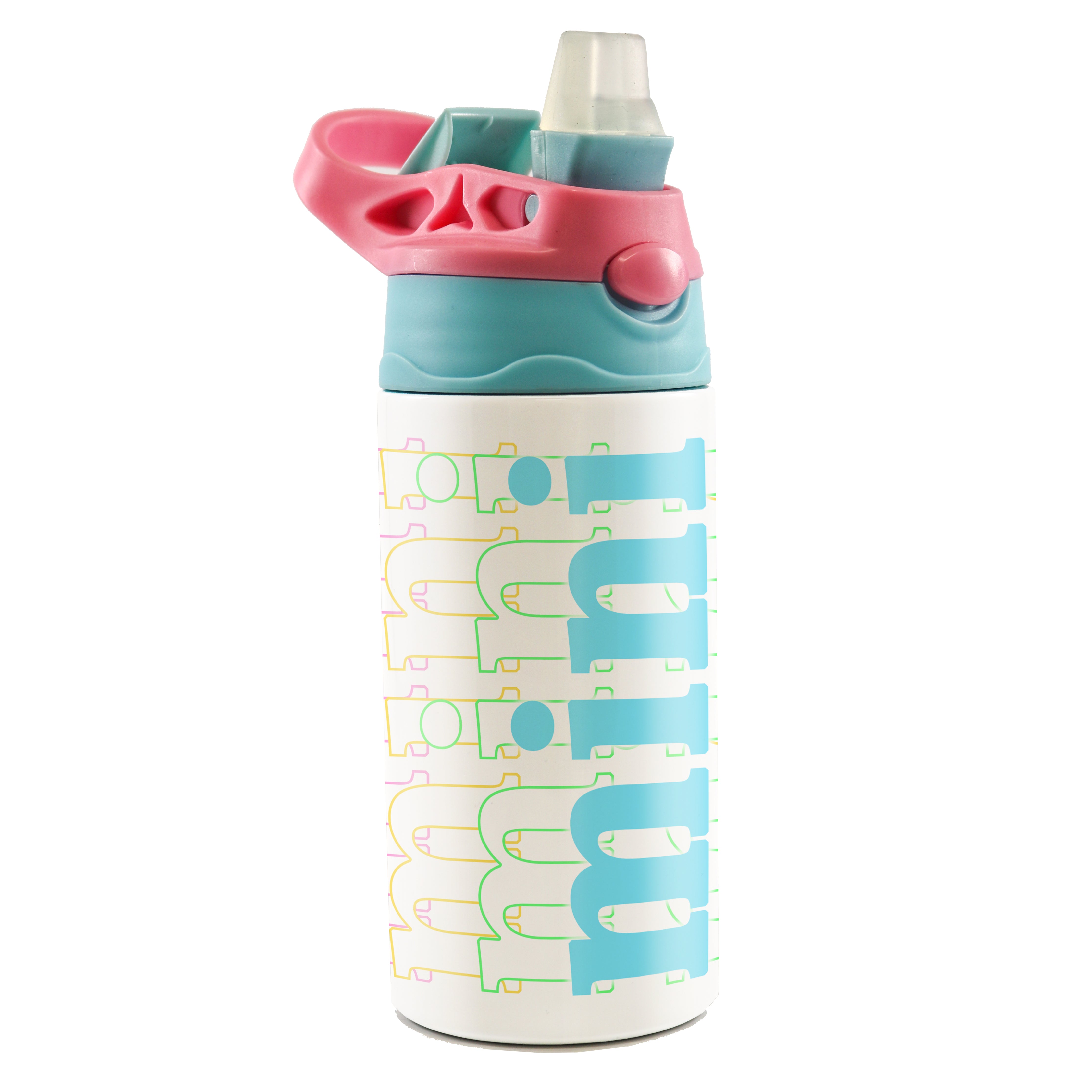 Mini and Me Collection (Mini) Kids 12oz Stainless Steel Water Bottle (Pink/Blue)