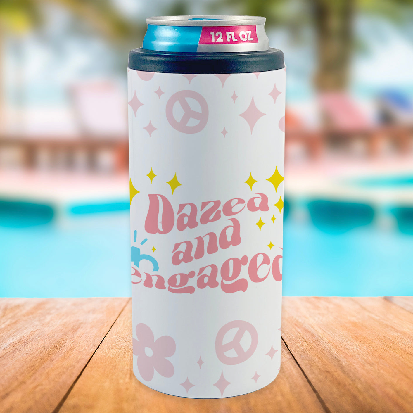 Bridal Party Collection (Dazed and Engaged) 12 oz Stainless Steel Slim Can Cooler