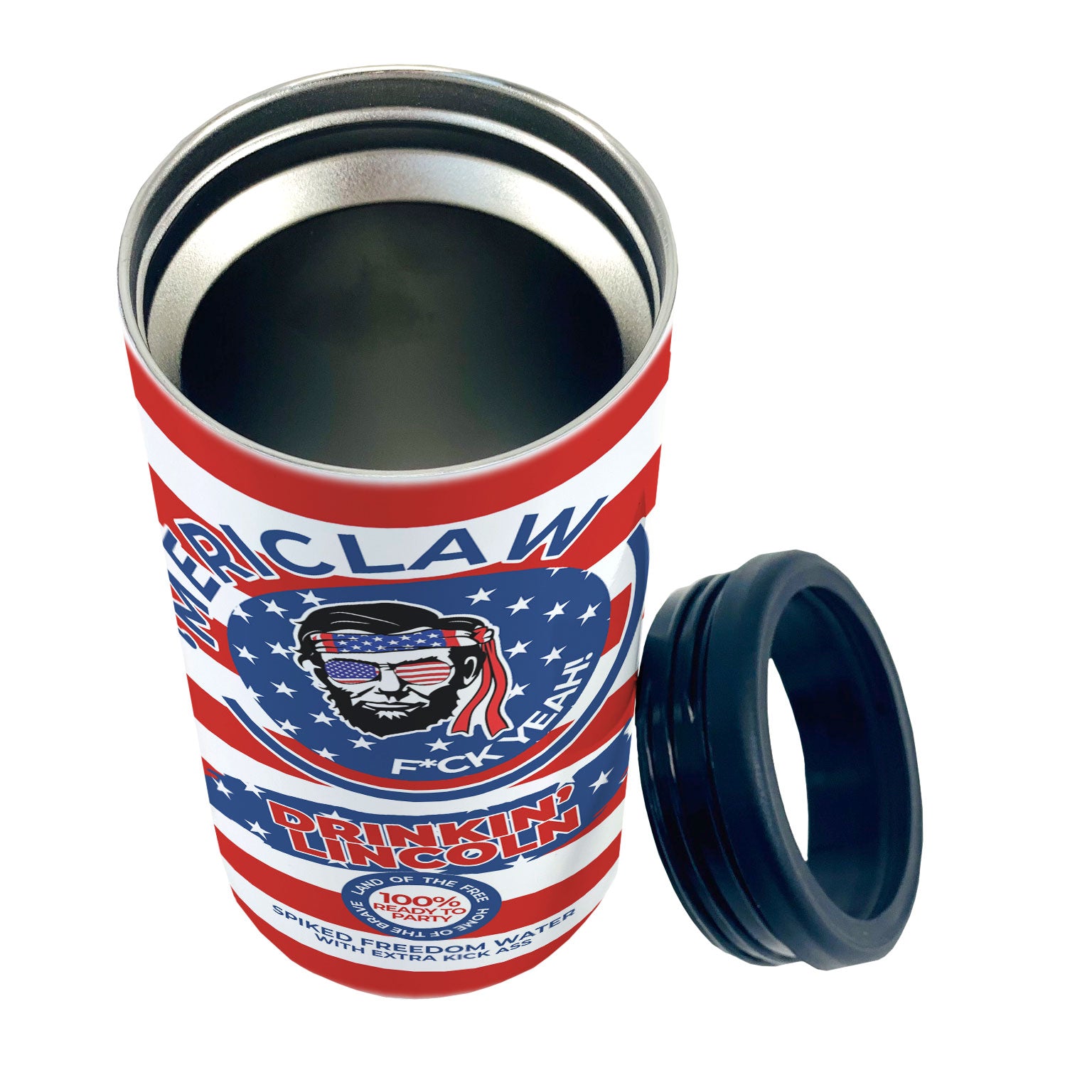 Patriot Collection (Drinkin Lincoln) 12 oz Stainless Steel Slim Can Cooler