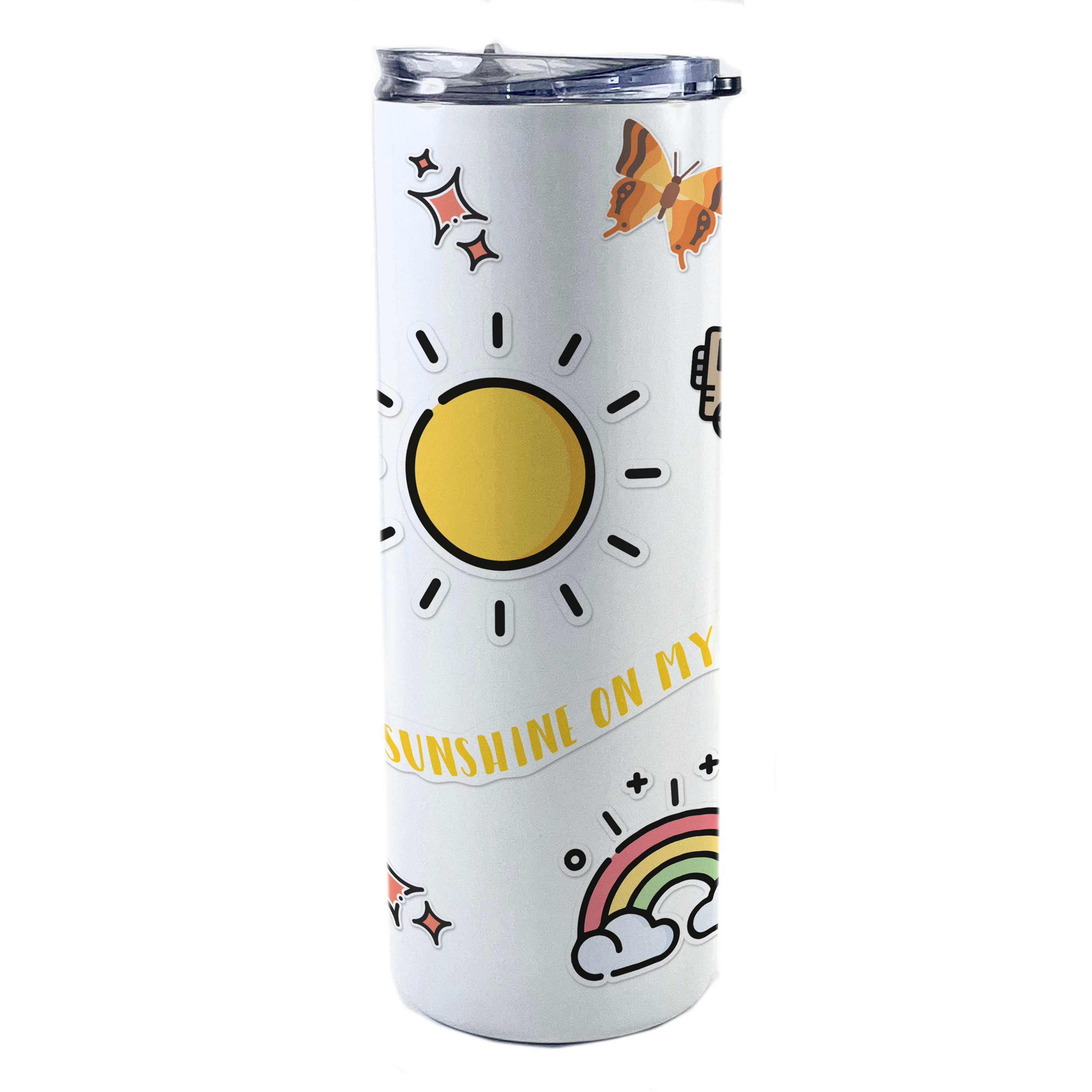 Trend Setters Originals (Sunshine On My Mind) 20 Oz Stainless Steel Travel Tumbler with Straw