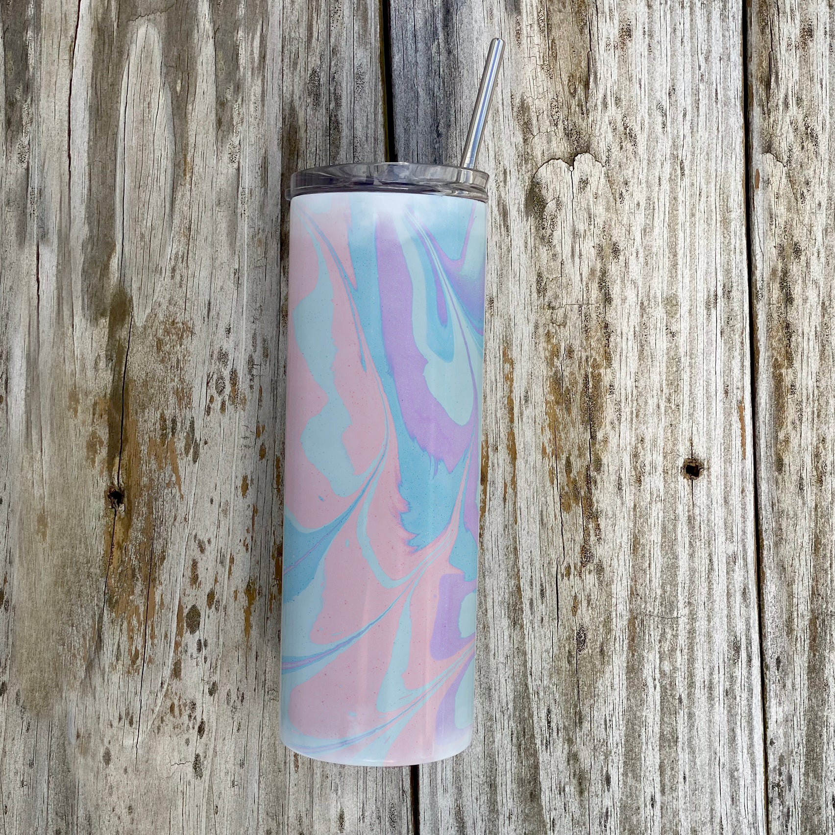 Trend Setters Original (Pastel Marble) 20oz Stainless Steel Travel Tumbler with Straw