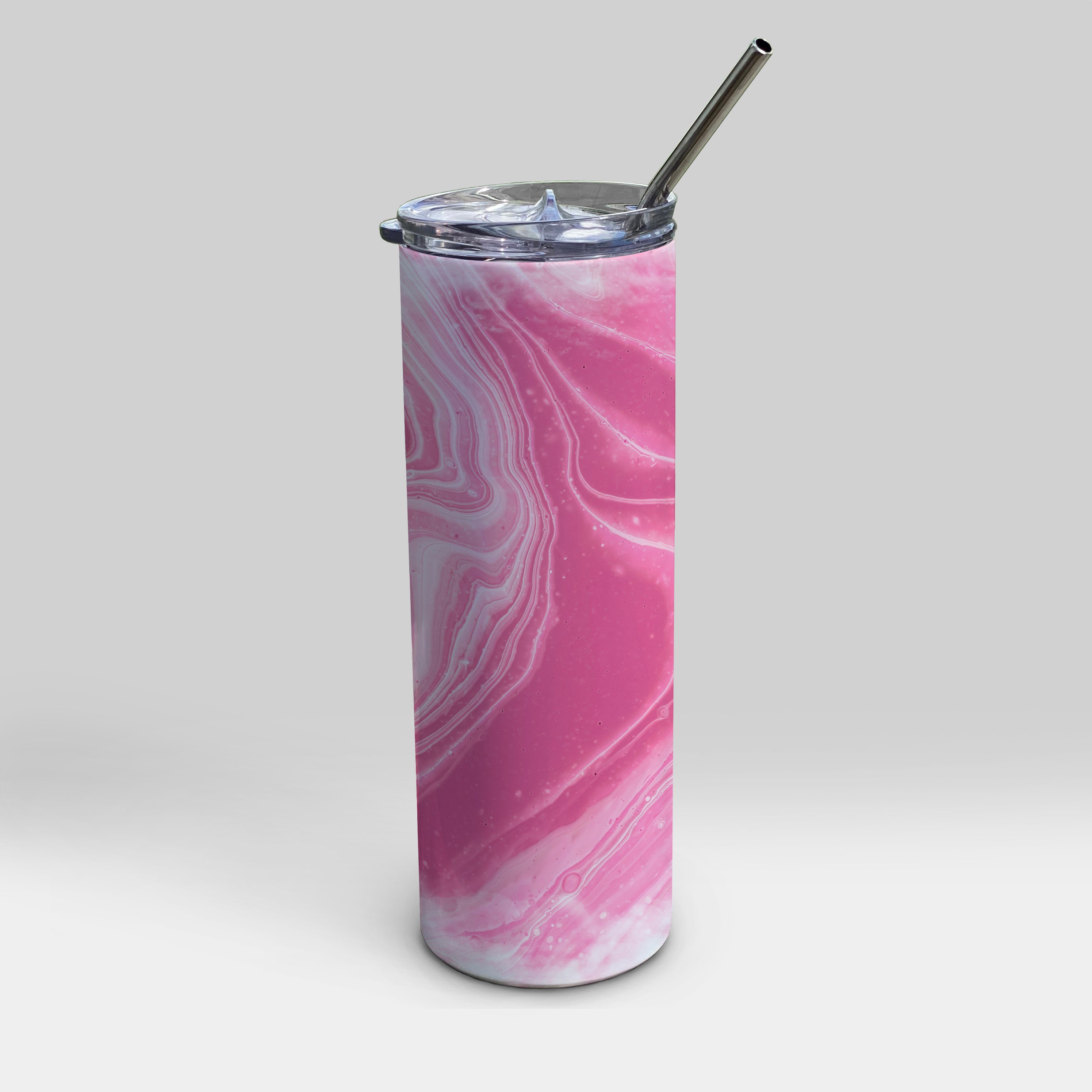 Trend Setters Original (Pink Marble) 20oz Stainless Steel Travel Tumbler with Straw