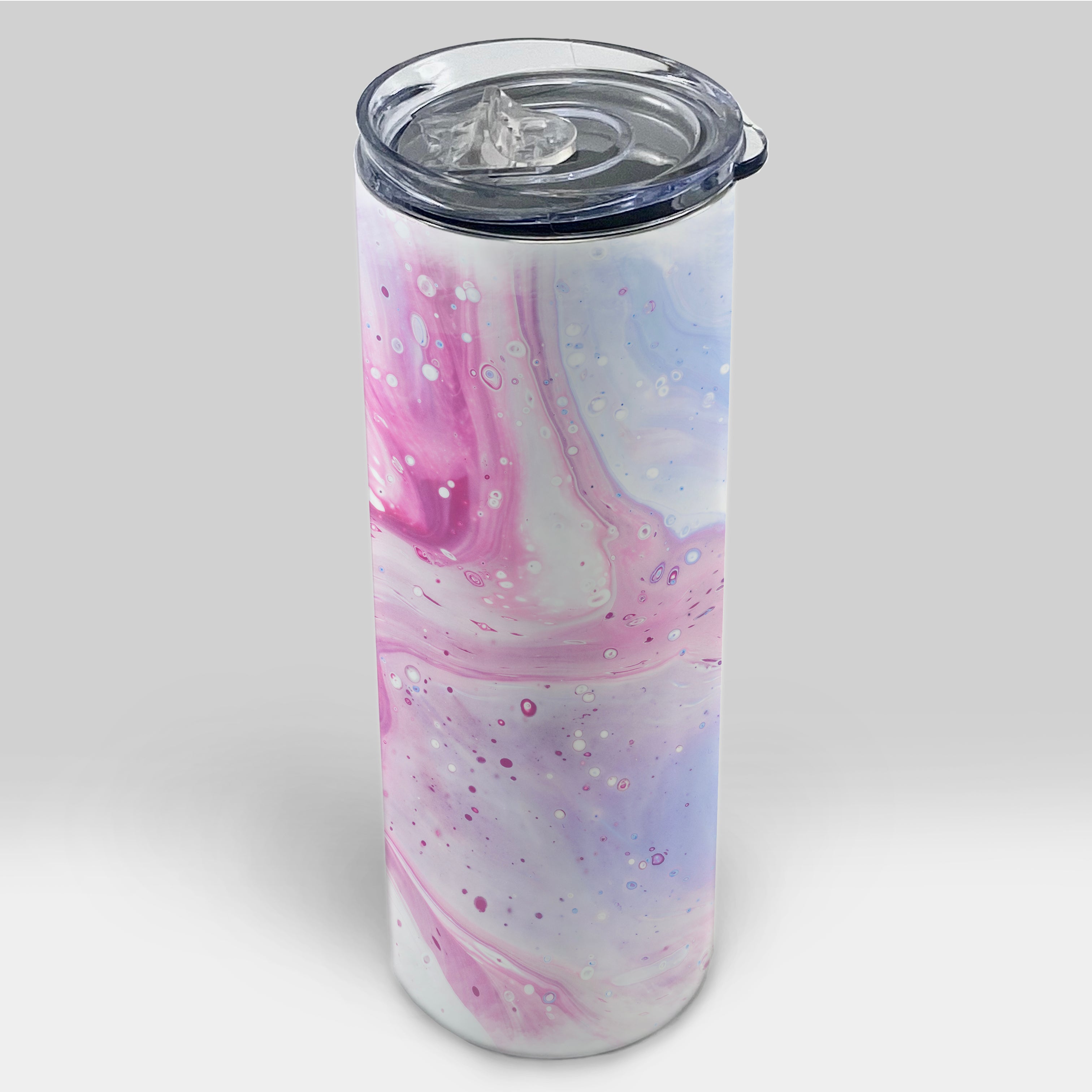Trend Setters Original (Pink and Blue Marble) 20oz Stainless Steel Travel Tumbler with Straw