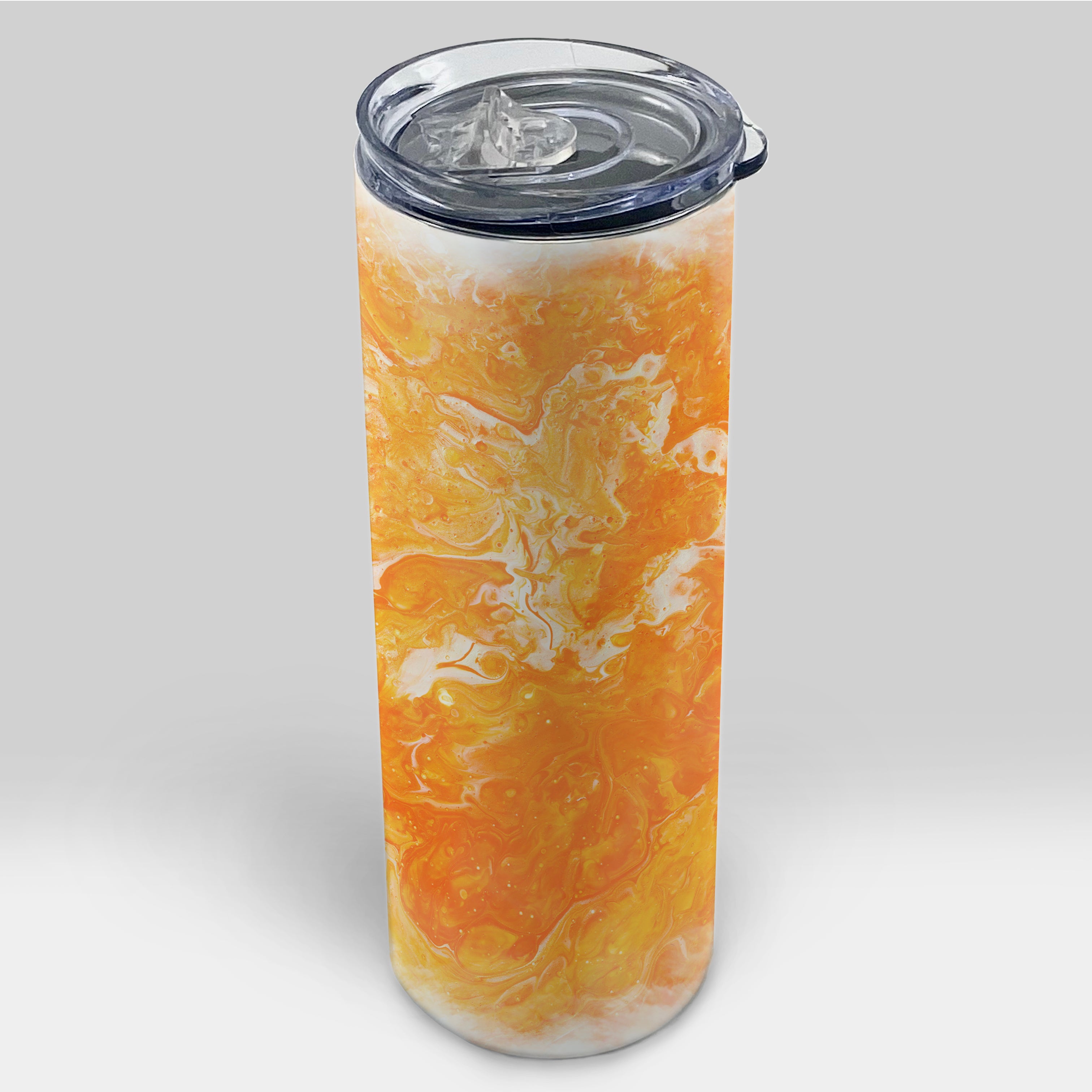Trend Setters Original (Orange Marble) 20oz Stainless Steel Travel Tumbler with Straw