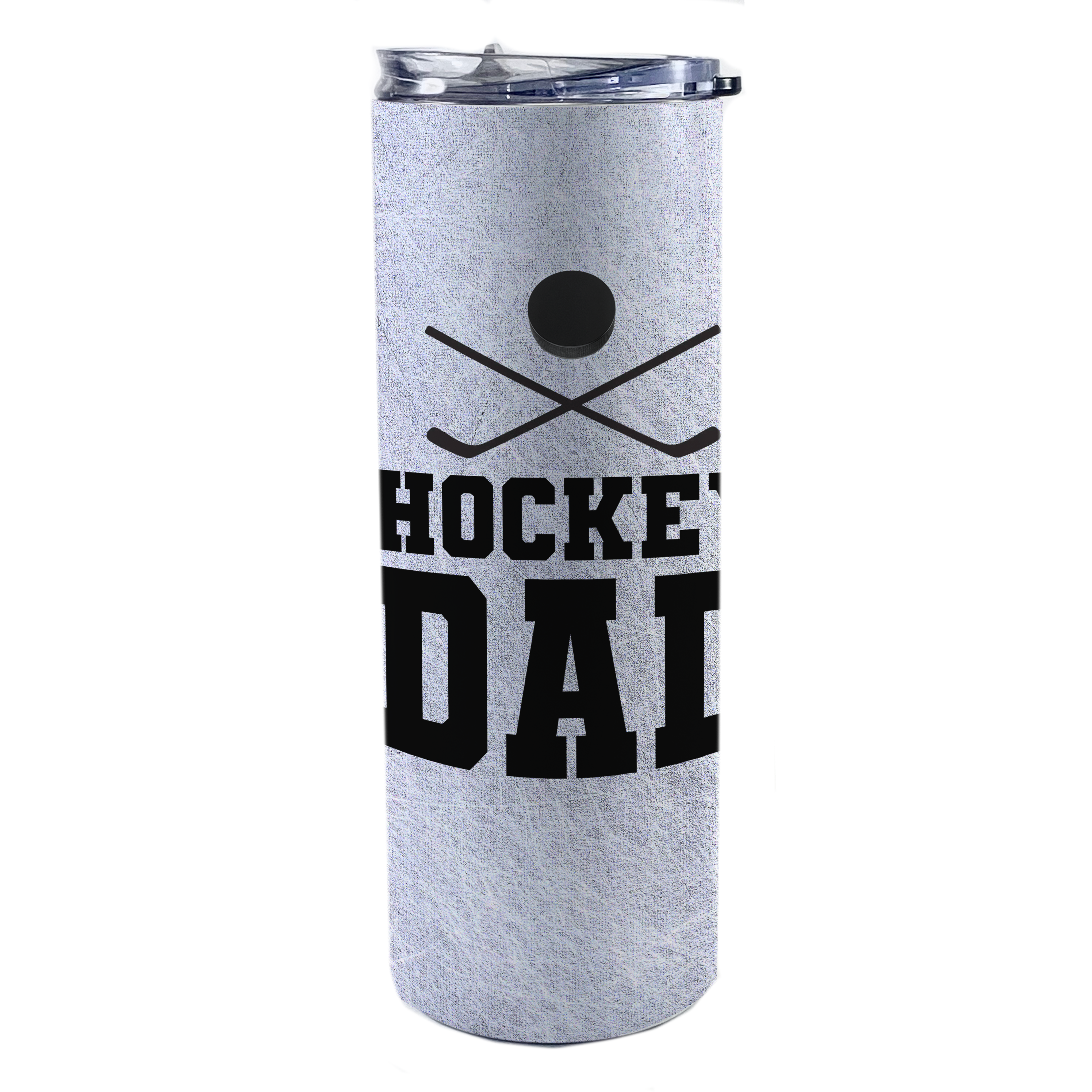 Sports Collection (Hockey Dad - Personalized) 20 Oz Stainless Steel Travel Tumbler with Straw (White)