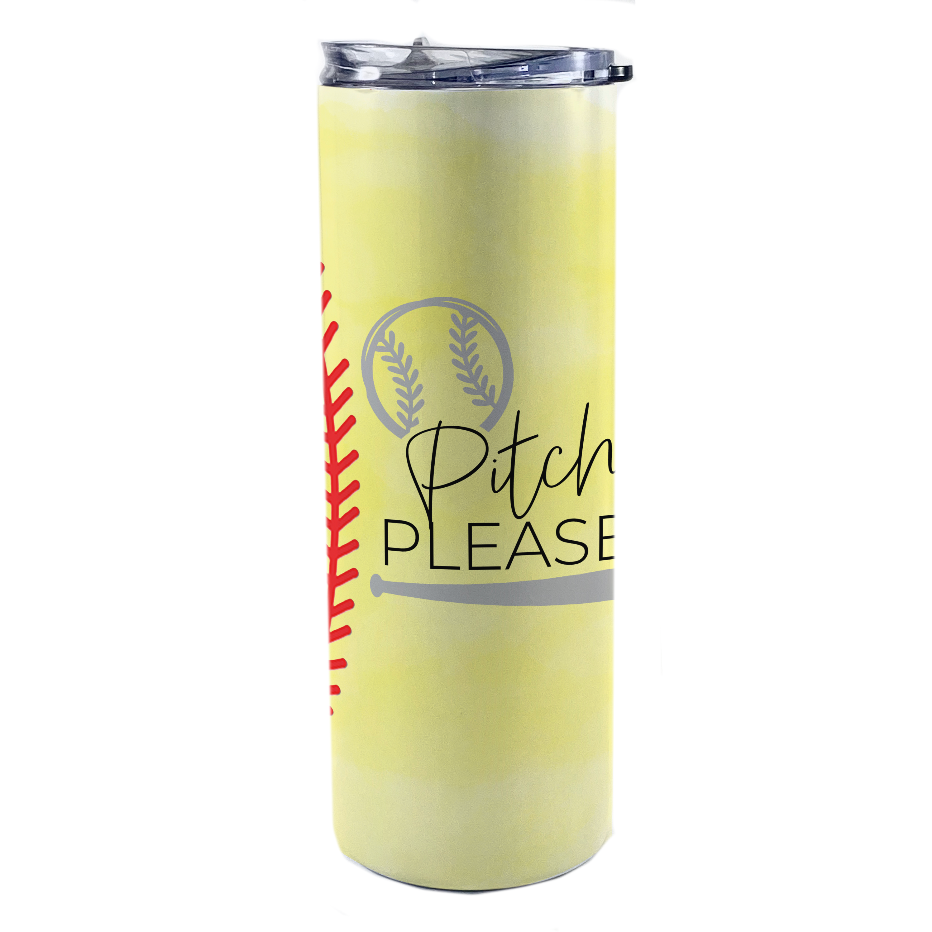 Sports Collection (Pitch Please - Softball) 20 Oz Stainless Steel Travel Tumbler with Straw
