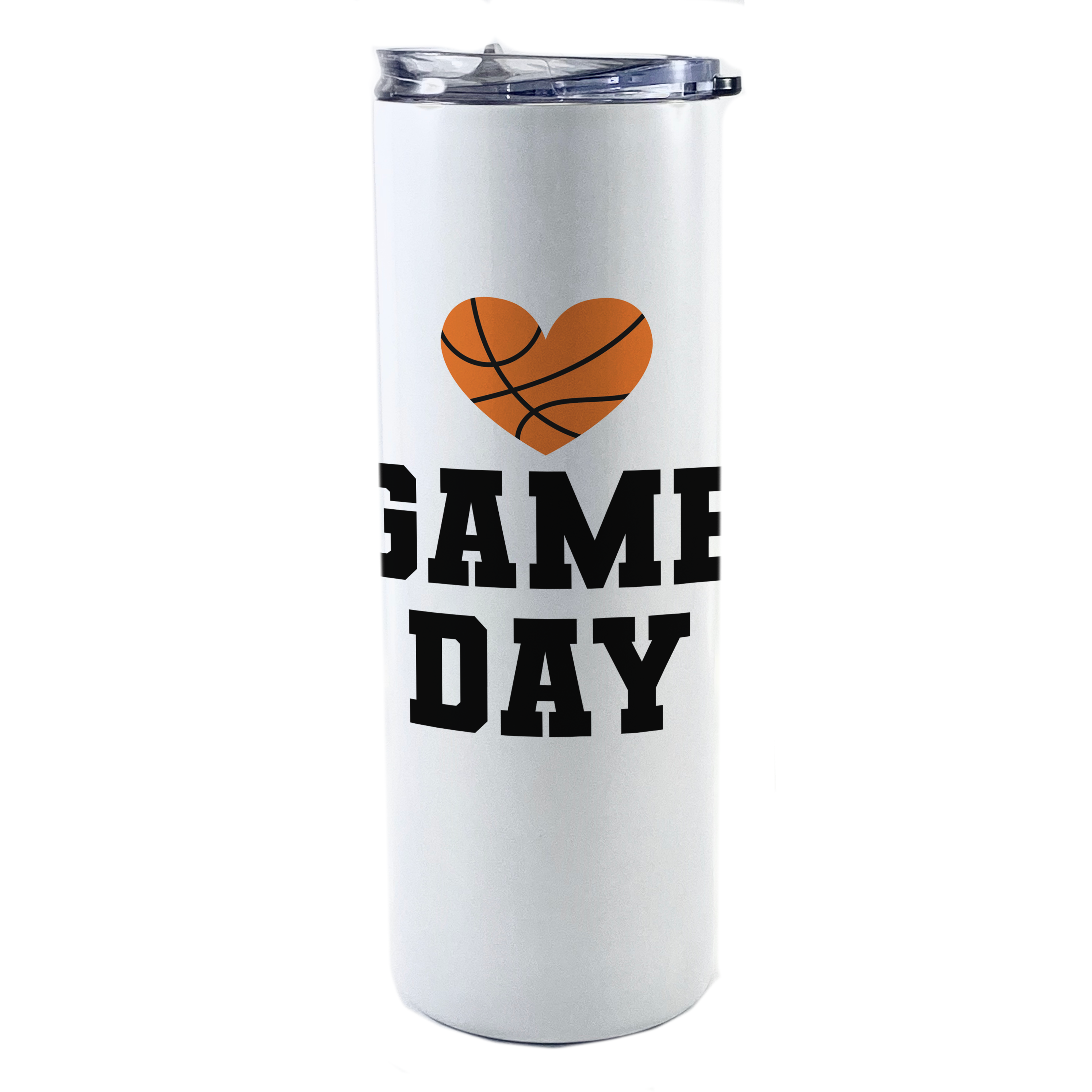 Sports Collection (Game Day Vibes – Baseball) 20 Oz Stainless Steel Travel Tumbler with Straw (White)
