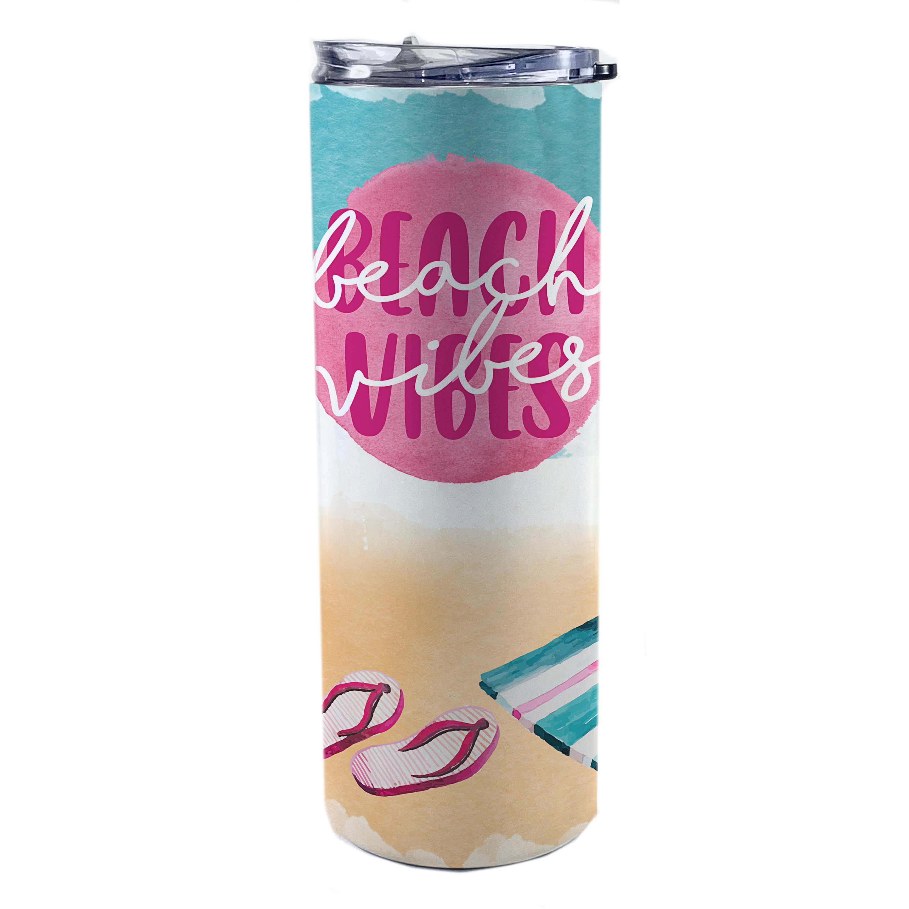 Vacation Collection (Beach Vibes) 20 Oz Stainless Steel Travel Tumbler with Straw