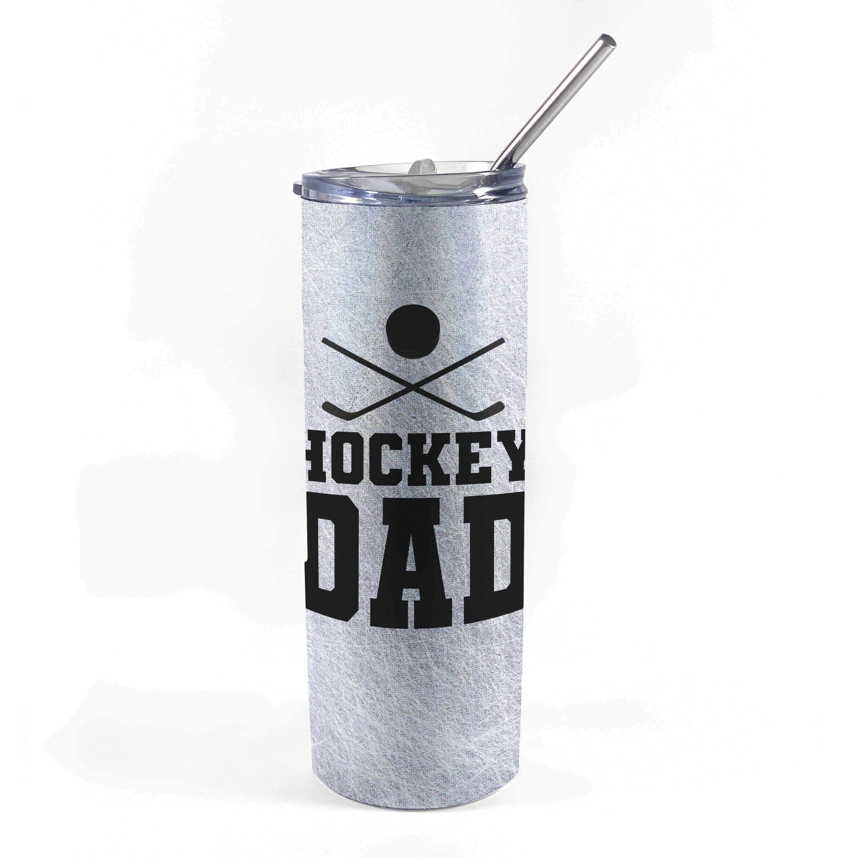 Sports Collection (Hockey Dad - Personalized) 20 oz Stainless Steel Travel Tumbler with Straw