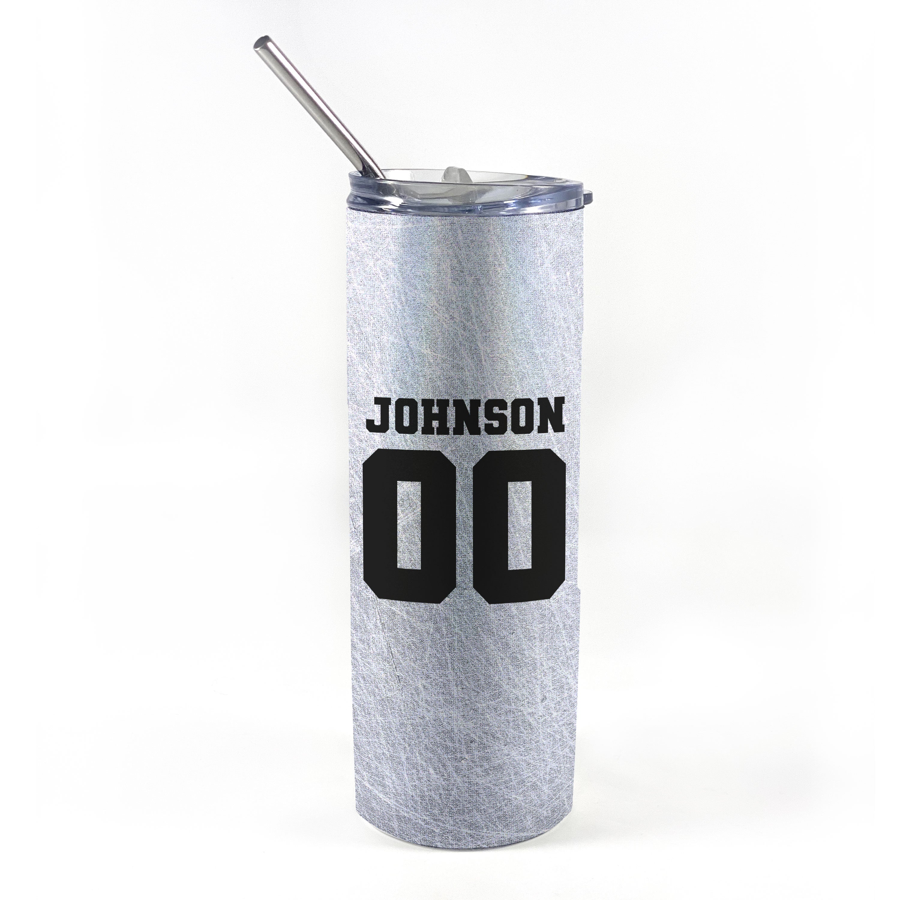 Sports Collection (Hockey Mom - Personalized) 20 oz Stainless Steel Travel Tumbler with Straw