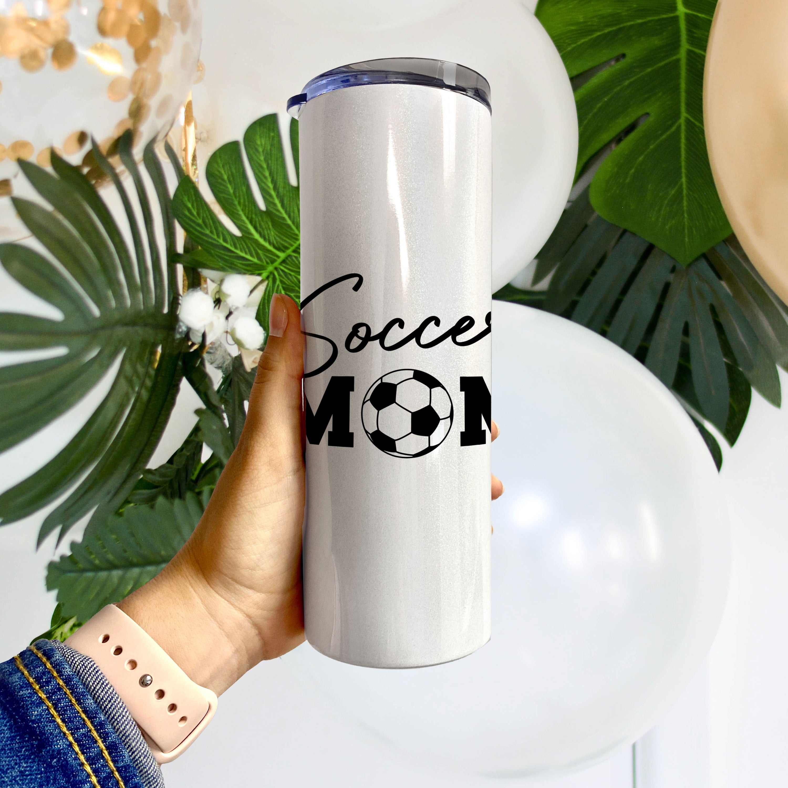Sports Collection (Soccer Mom - Personalized) 20 Oz Stainless Steel Travel Tumbler with Straw