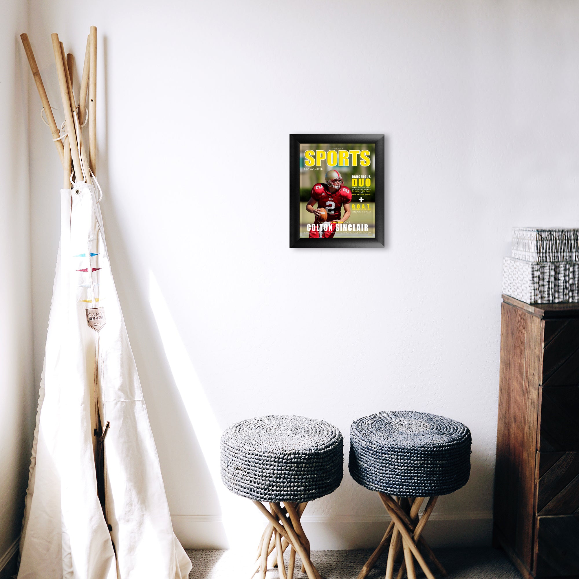 Sports Collection (Athlete Magazine Cover - Personalized) Framed TrendyPrint Wall Art