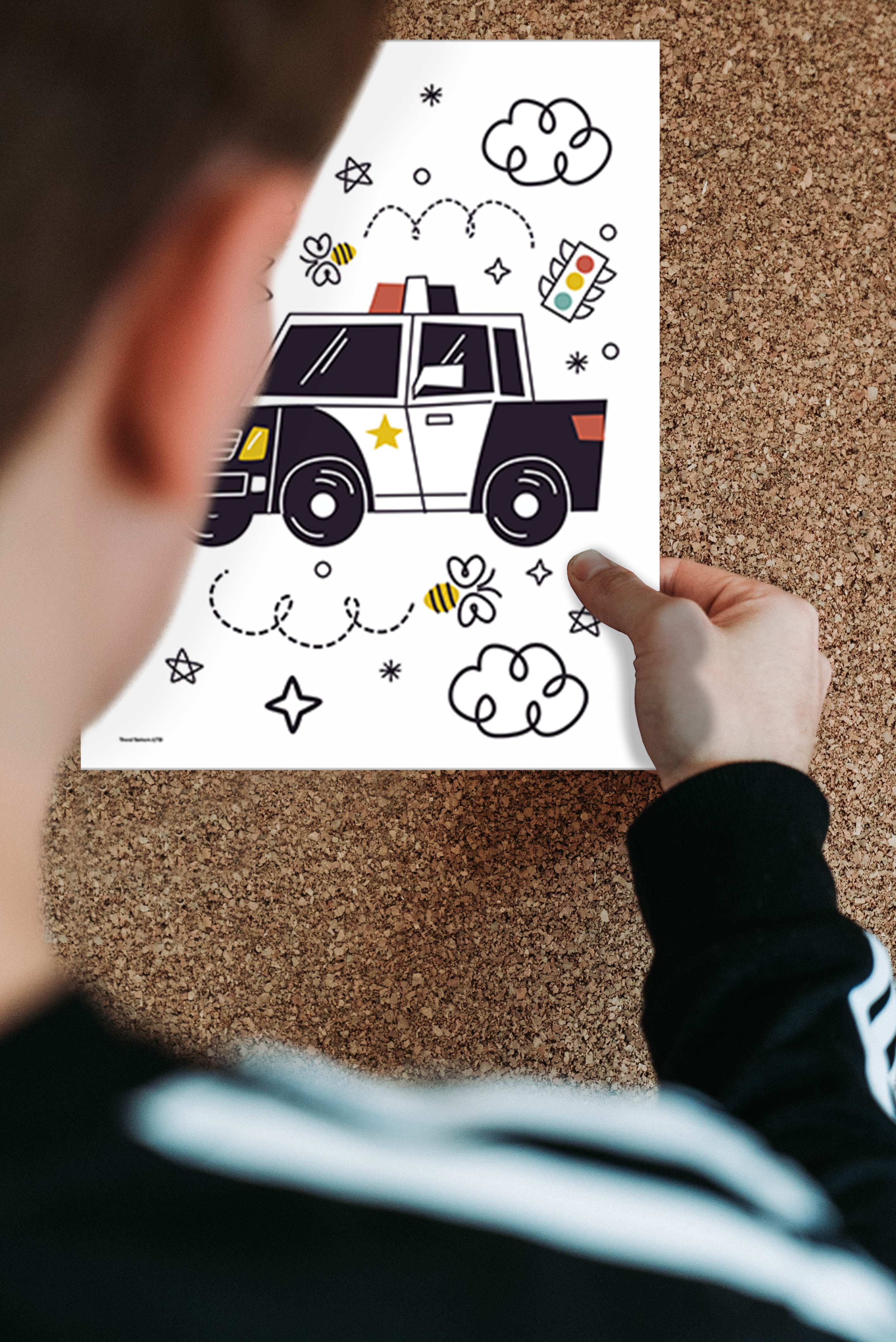 Kids Collection (Public Servant Cars) TrendyPrint™ Wall Art Set of Four