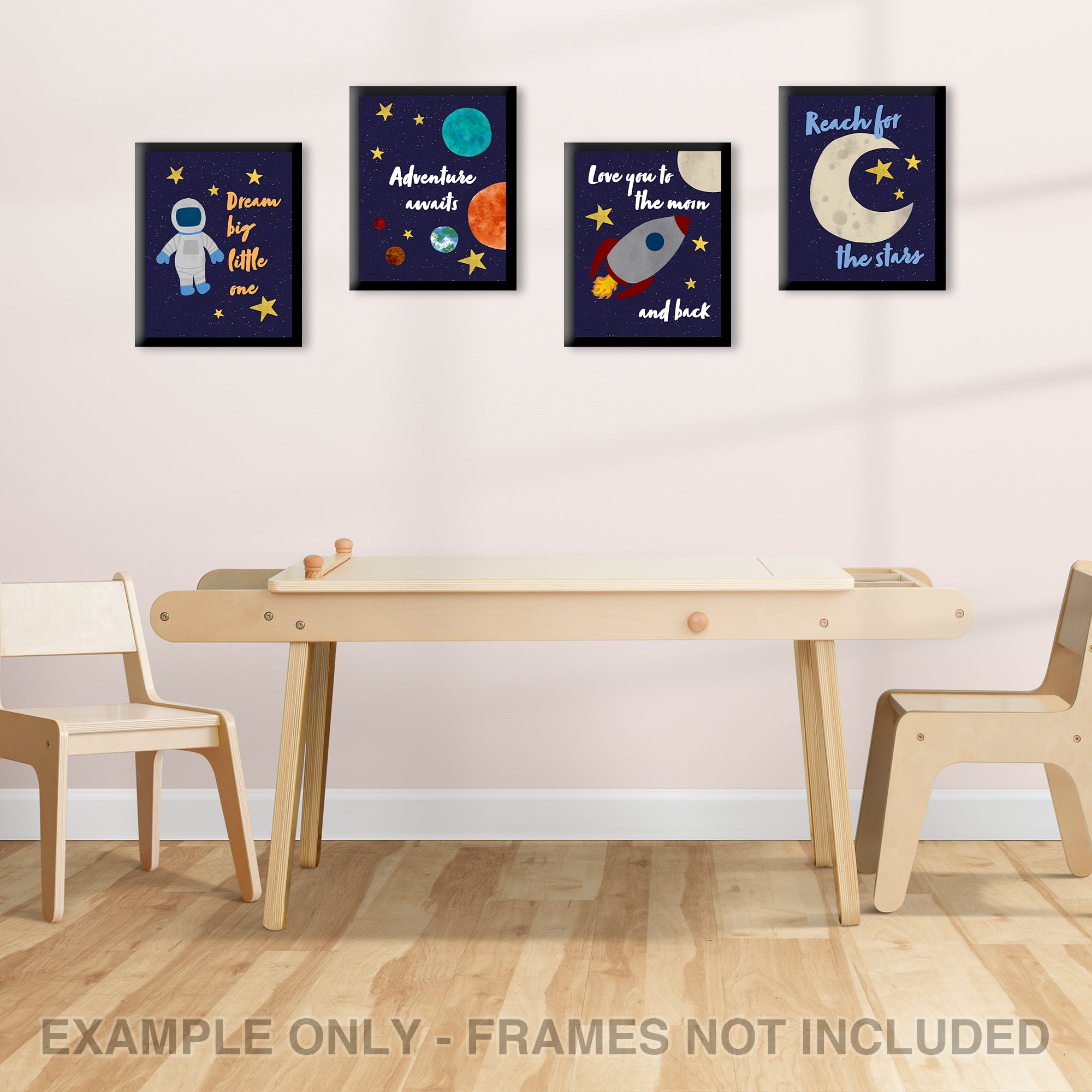 Kids Collection (Space Nursery) TrendyPrint™ Wall Art Set of Four
